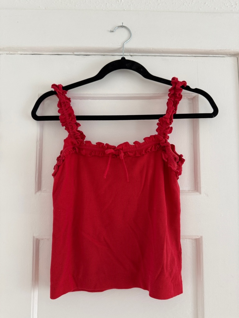 Maeve Bright Red Ribbed Tank